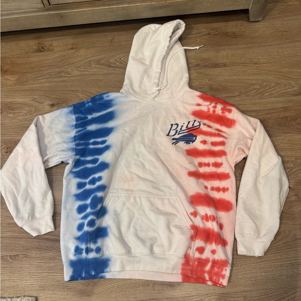 Tie-Dye Hoodie - Red and Blue - Picture 1 of 2